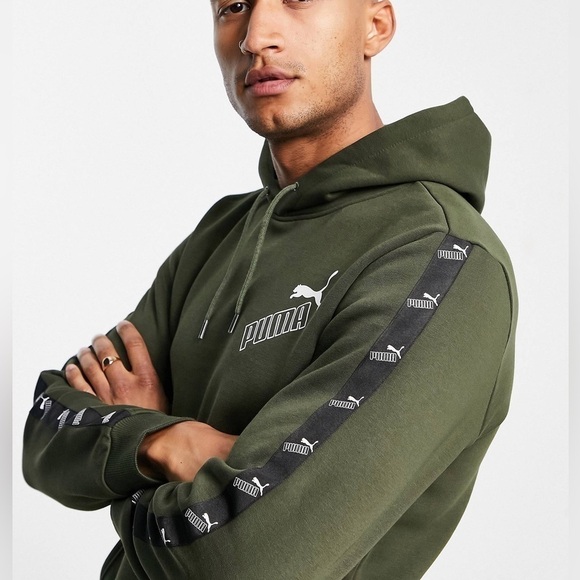 NWT Puma Amplified Sportstyle Core Hoodie Pullover Sweatshirt Size Medium Olive - Picture 3 of 10